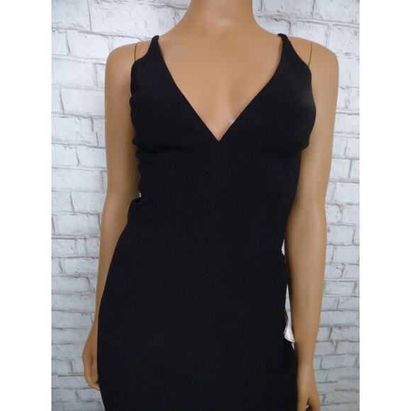 Dress the Population Iris Slit Crepe Gown in Black Size Small NEW - Picture 4 of 16